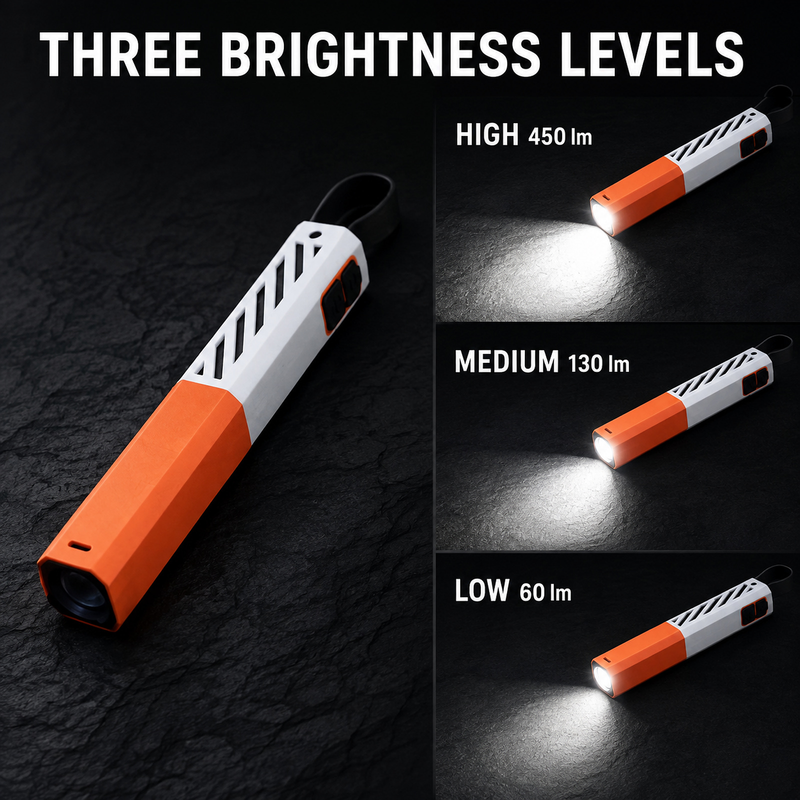 D89 Portable Flashlight Type C Strobe SOS 450lm For Outdoor Factory Supply 1x 18650 Battery photo 3