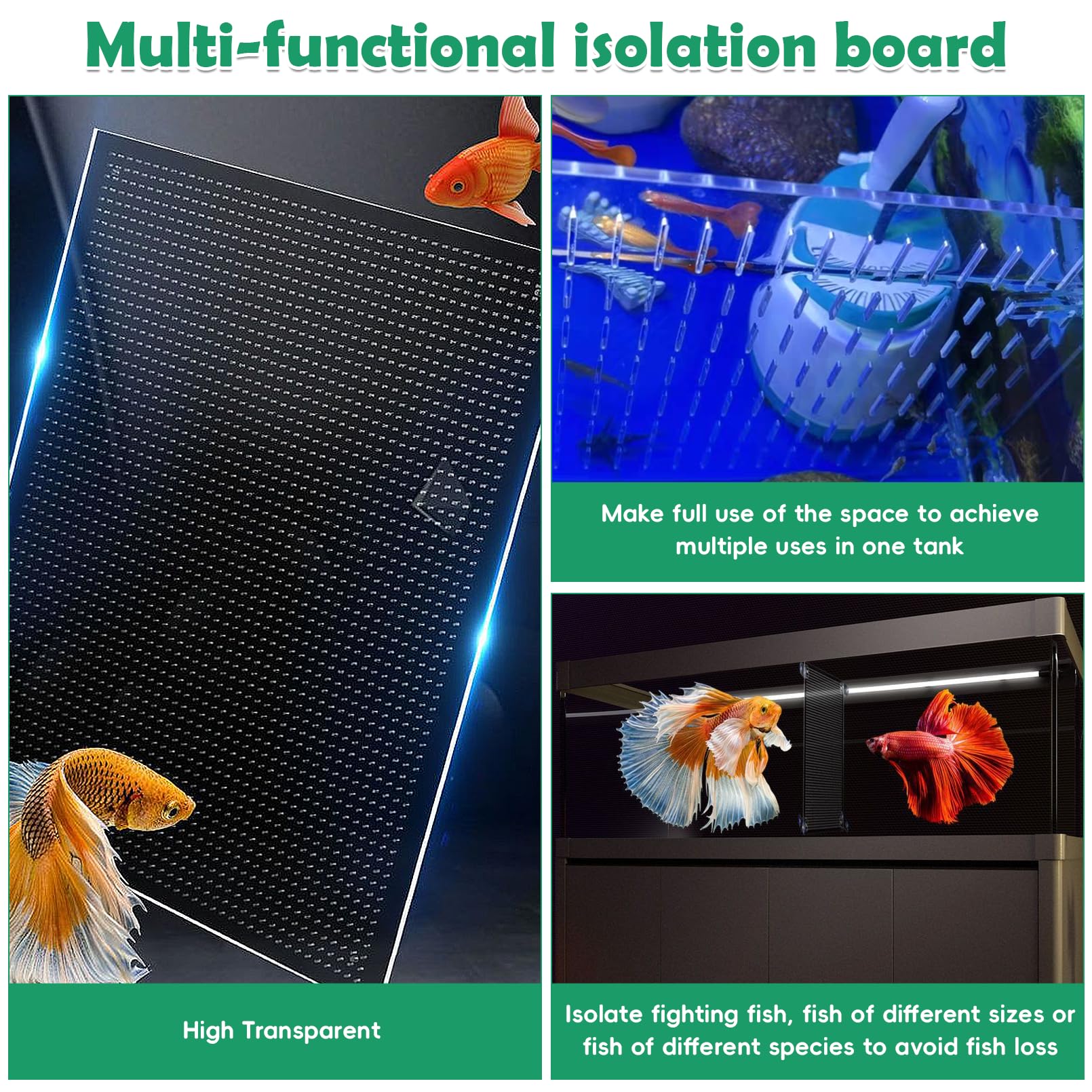 Fish Tank Divider Acrylic Aquarium Divider With 8 PCS Suction Cups, Transparent Fish Tank Separator For Betta Fish photo 8