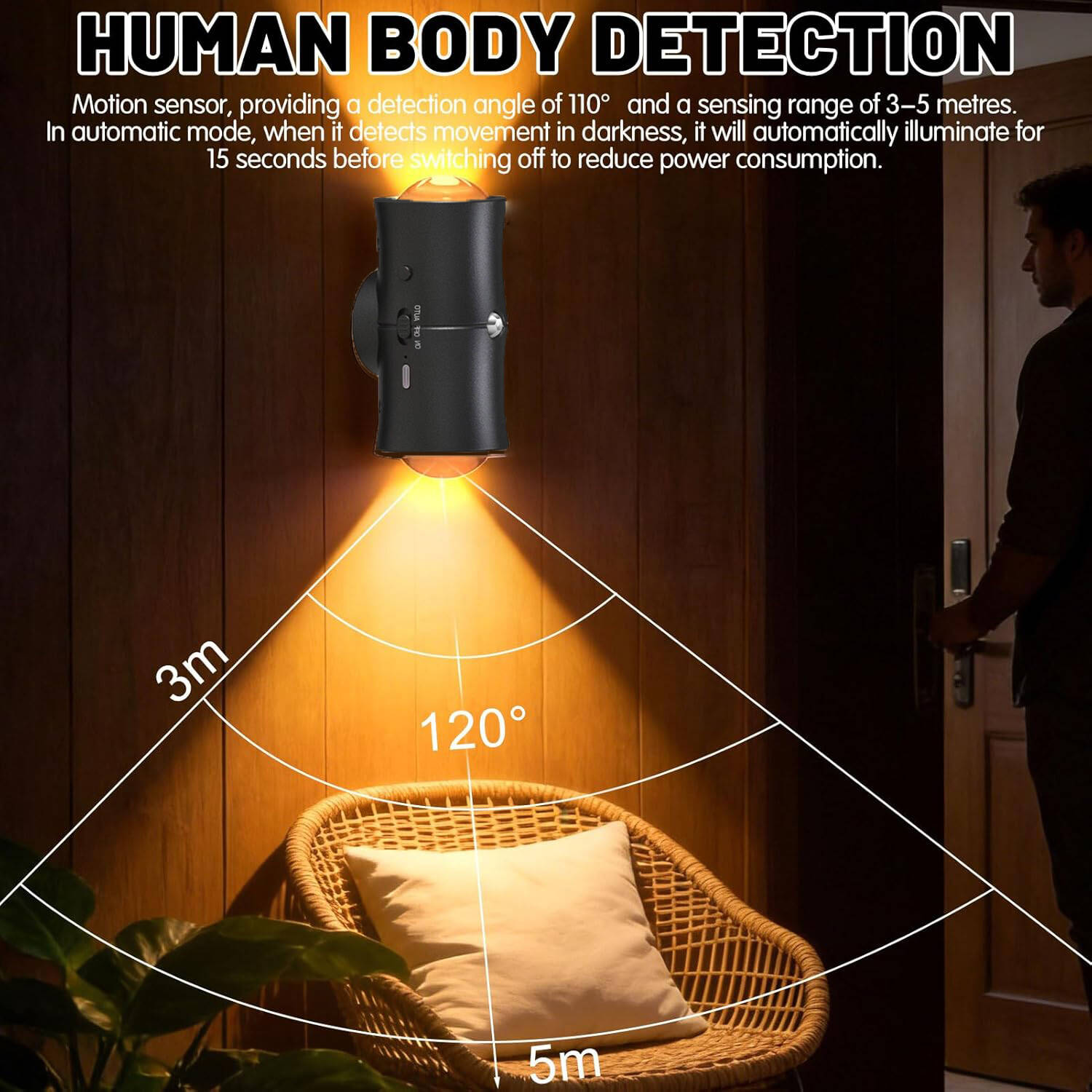 4pcs Motion Sensor Night Light Rechargeable photo 4