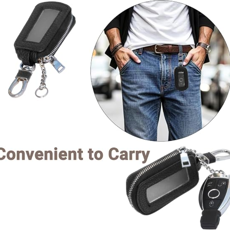 Premium Leather Key Fob Case - Universal Car Key Holder photo 5