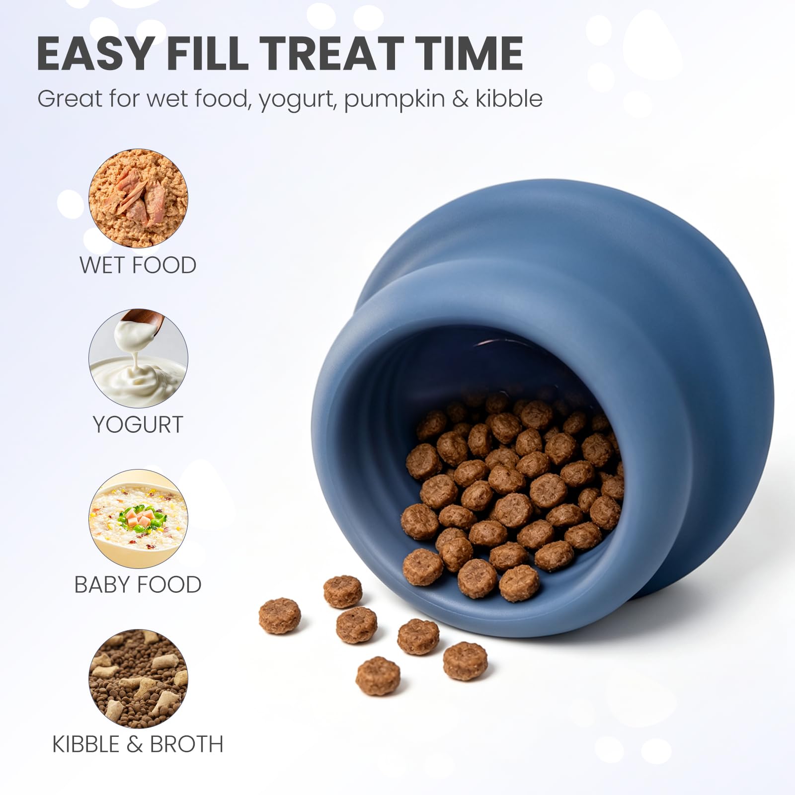 Dog Enrichment Lick Toy, Stuffable  Lick Treat Bowl Freeze Bone, Wobbly, Textured Interior, Slow Feeder, Dishwasher Safe, Helps Ease Anxiety, Interactive Toy, Beef Scented photo 5