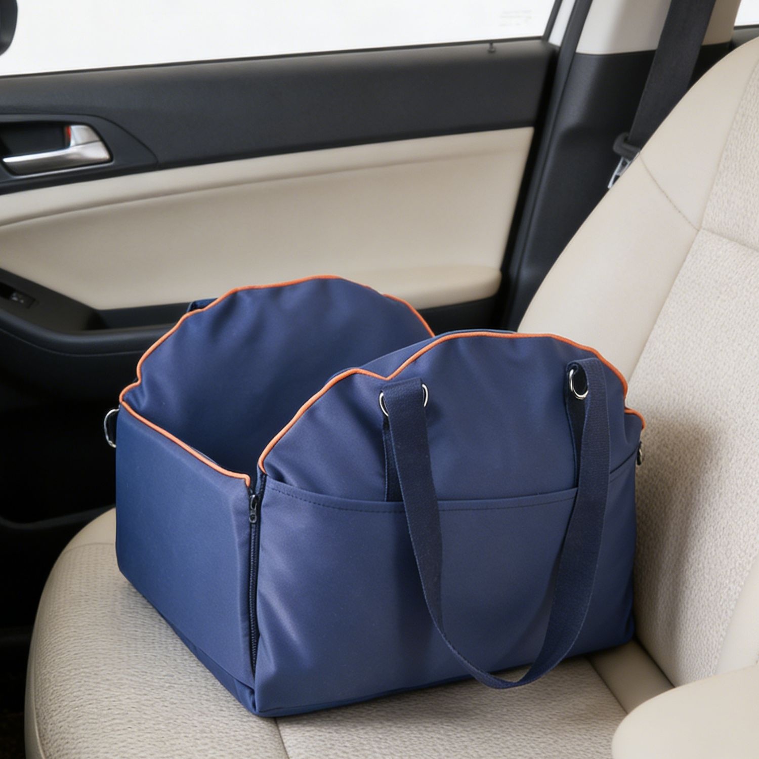 Multi-functional Portable Car Console Pet Carrier, Large-Capacity Dog Travel Bag photo 8