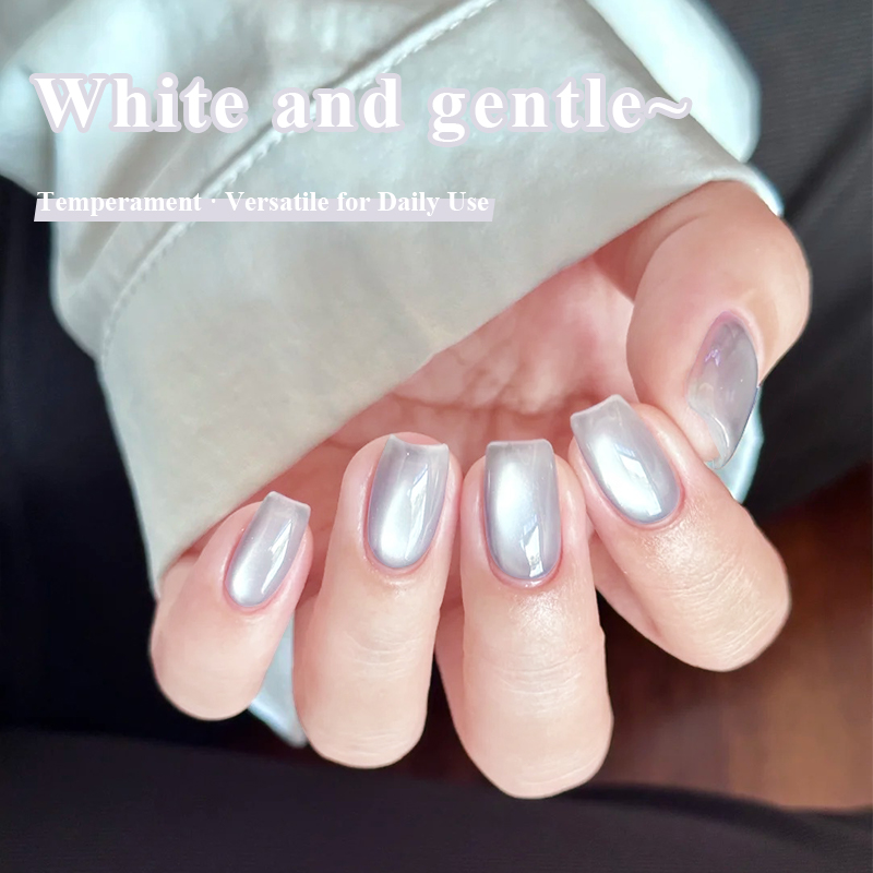 Ms Rainbow Starry Series 04 Clear Cat Eye Gel Polish, Glass Bead Shimmer Magnetic, Long Lasting Soak Off, Salon & Home Manicure, For DIY Nail Lovers photo 2