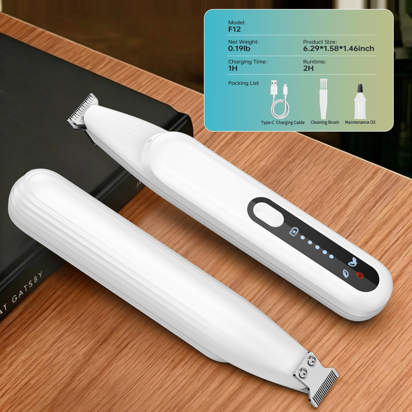 Upgrade Dog Paw Trimmer, Cordless Pet Clippers For Dogs Cats With LED Light Low Noise, Dual-Speed, IP68 Waterproof, 0.7inch Safe Blade Dog Grooming Clippers For Paws, Ears, Face, Rump, USB-C Rechagebl photo 4