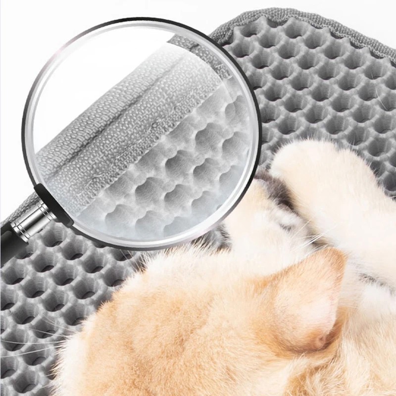 Large Double Layer Cat Litter Mat Non-Slip Pad For Cats Litter Box, Paw Clean UK photo 2