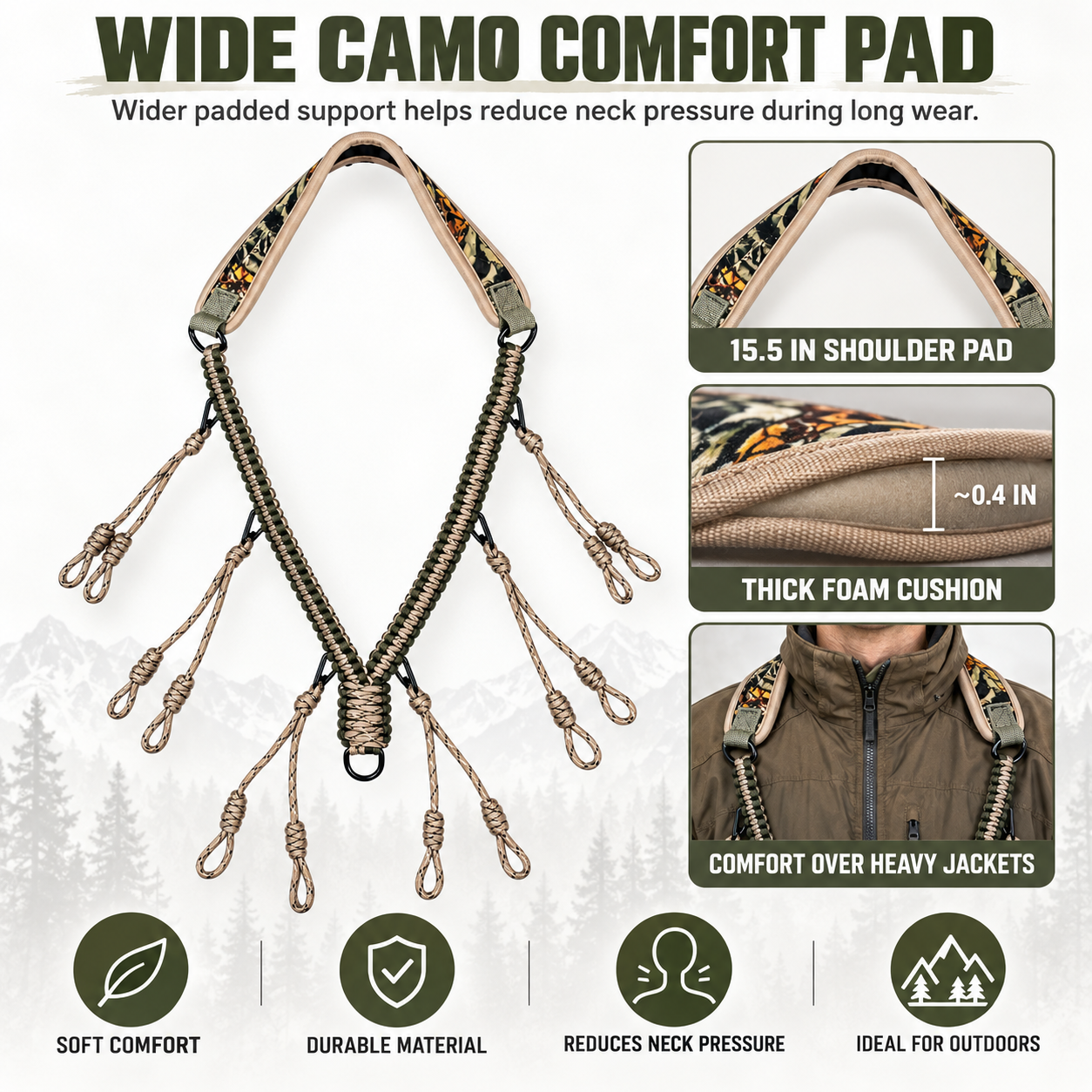 Hand Braided Nylon Duck Call Lanyard Drop Loops Durable Quick Release Lightweight High Pressure Waterfowl Hunting Call Holder photo 4