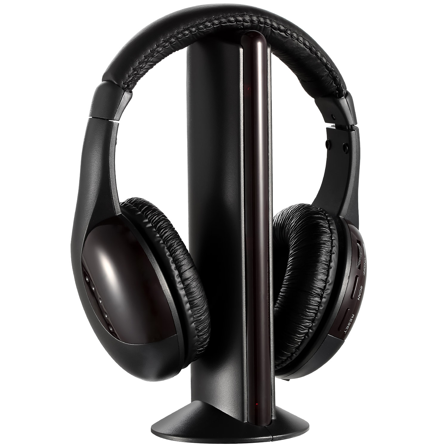 Wireless RF Headphones HiFi Over Ear Headsets RF Transmitter Receiver With MicY-shaped Cable Monitoring Earphone 98.4ft Range For TV Radio CD photo 5