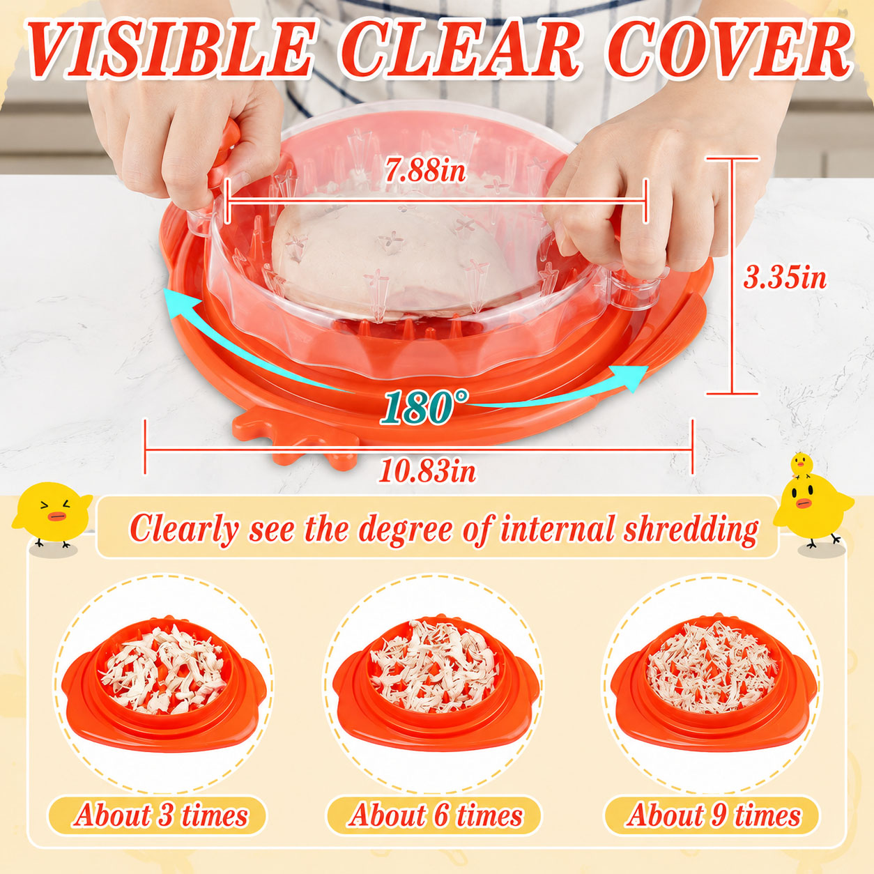 Chicken Shredder Tool Plastic Manual Twist Anti-Slip Handheld Meat Shredder For Kitchen Home BBQ Salad Pulled Pork Chicken Beef Cooking Meal Prep Sandwich Taco Burrito Restaurant Party Catering photo 7