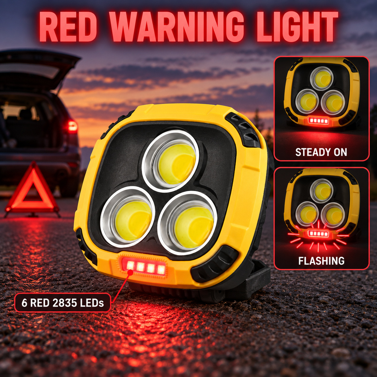 Rechargeable Magnetic Battery Display Type C LED Work Light Base Hanging W891 3 Adjustable Stand photo 4