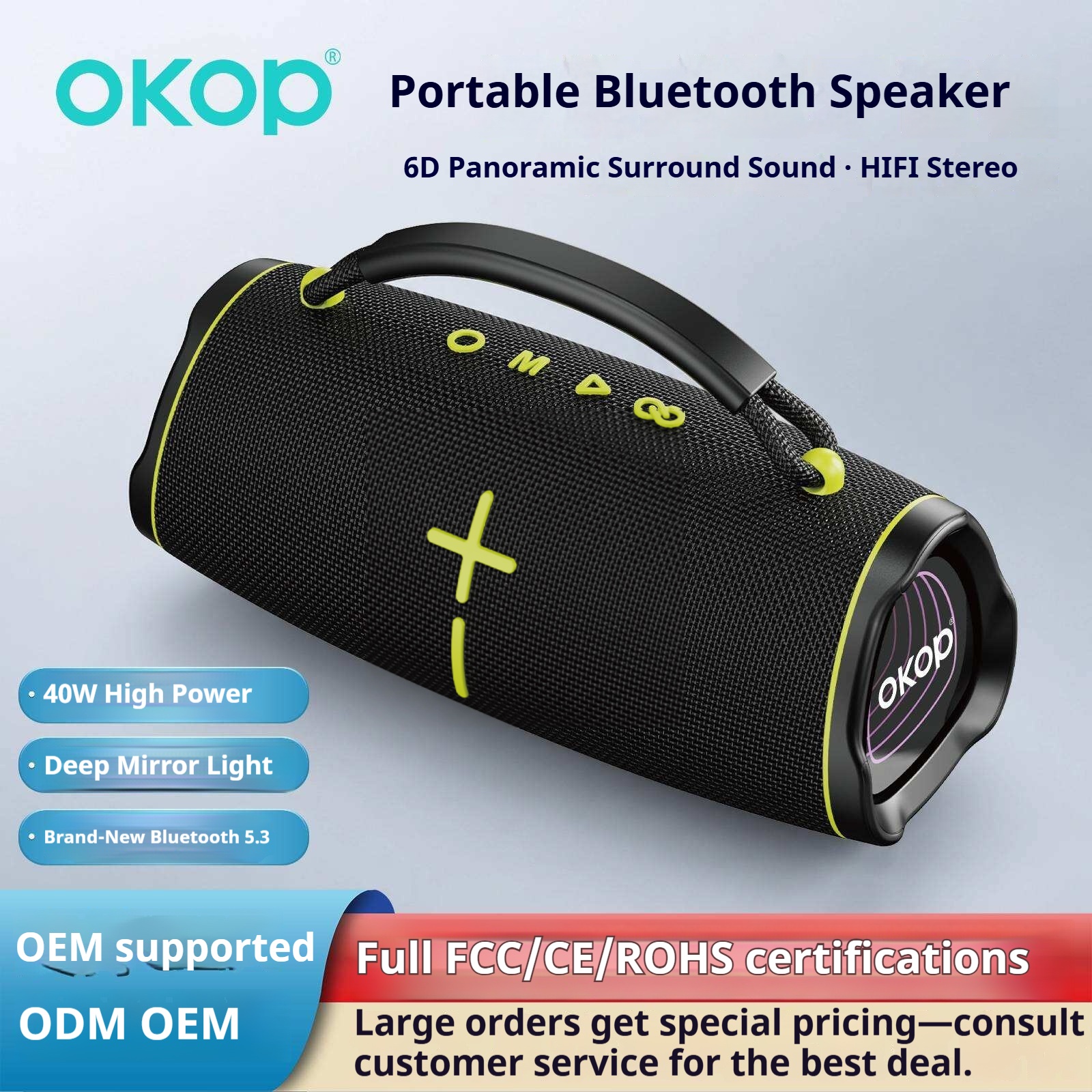 KP-866 Best-Selling Wireless Bluetooth Speaker Portable Handle RGB Lighting High-Quality Sound Ideal For Outdoor Parties Factory Direct In Stock photo 6