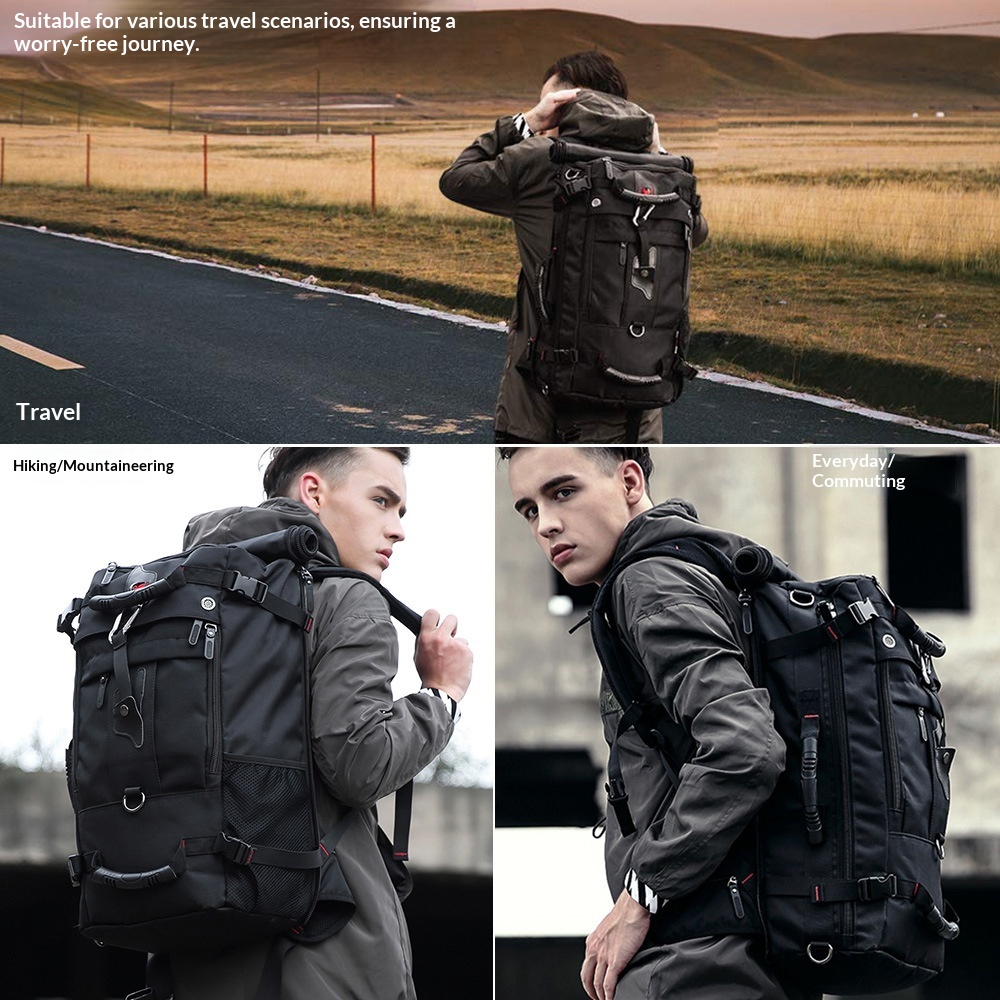 Large Capacity Men's Business Leisure Travel Bag, Multifunctional And Wear-resistant Outdoor Hiking Bag, Business Travel Backpack - Black photo 5