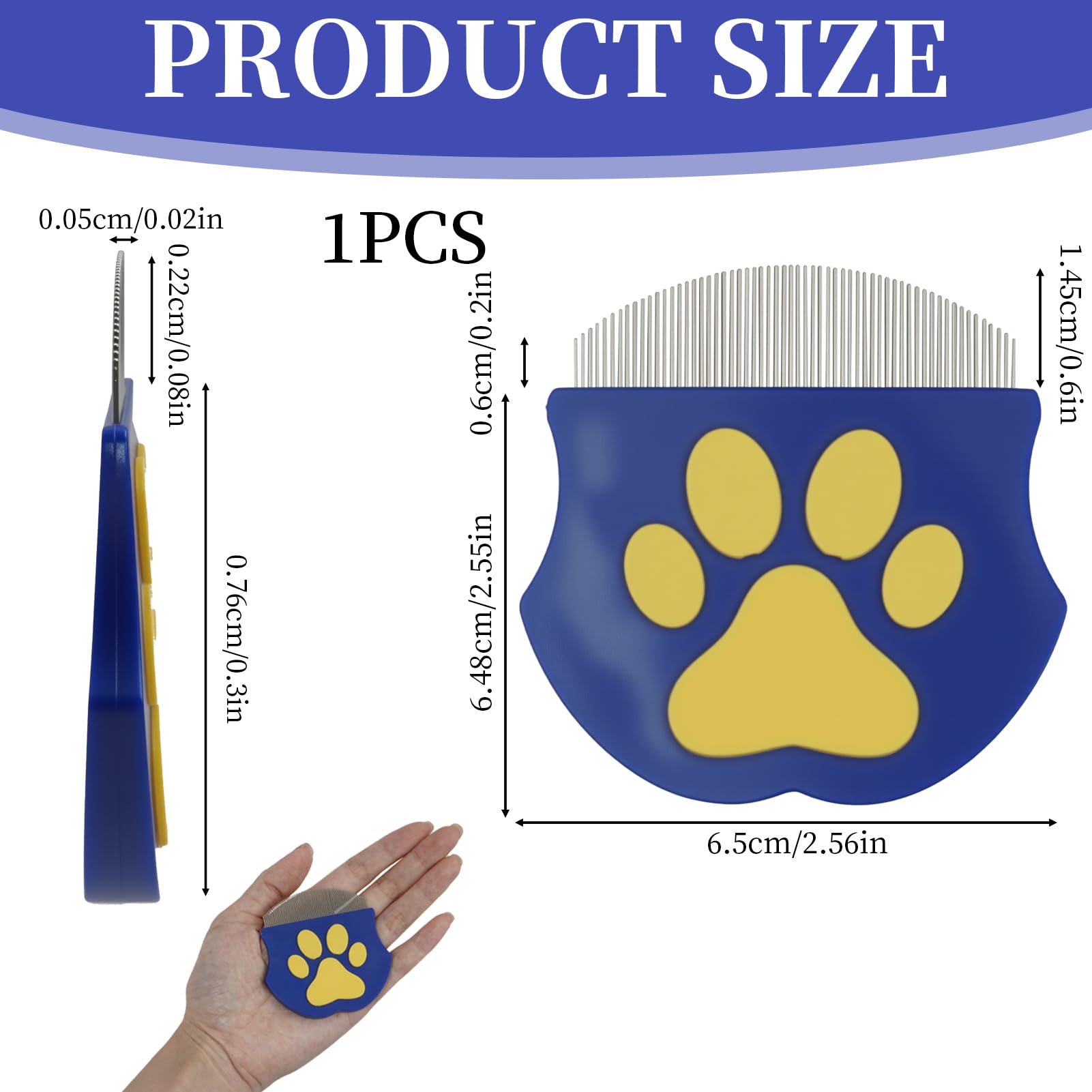 Professional Eye Comb For Cats & Dogs, Blue  Stainless Steel Dog Eye Booger Comb,Portable Eye Gunk Removal Grooming Tool For Fur Debris Dirt,Gentle Round-Head Grooming Tool photo 8