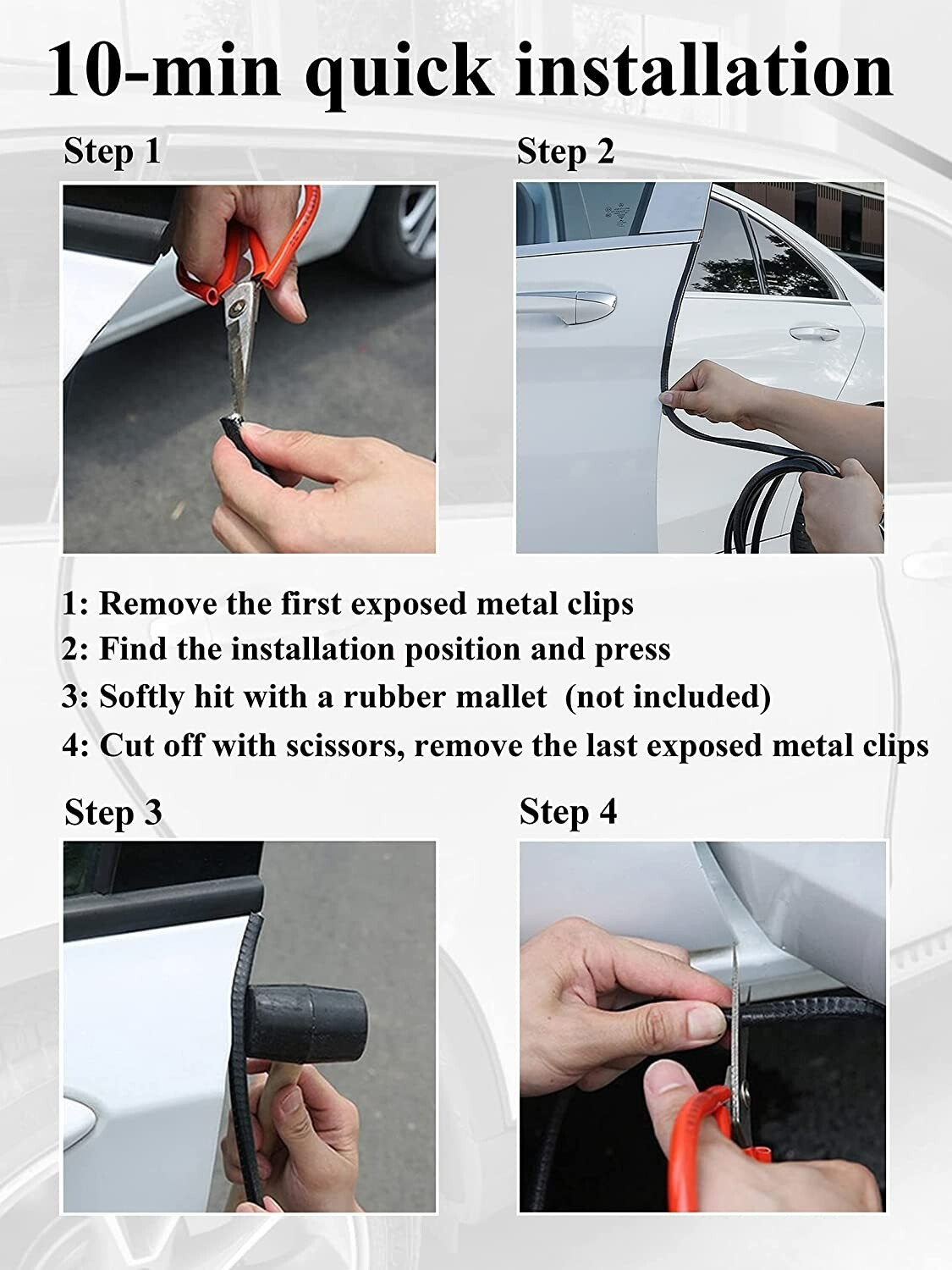 10M Car Door Boot Edge Protector Strip Trim U Shape Guard Seal Rubber BLACK UK photo 3