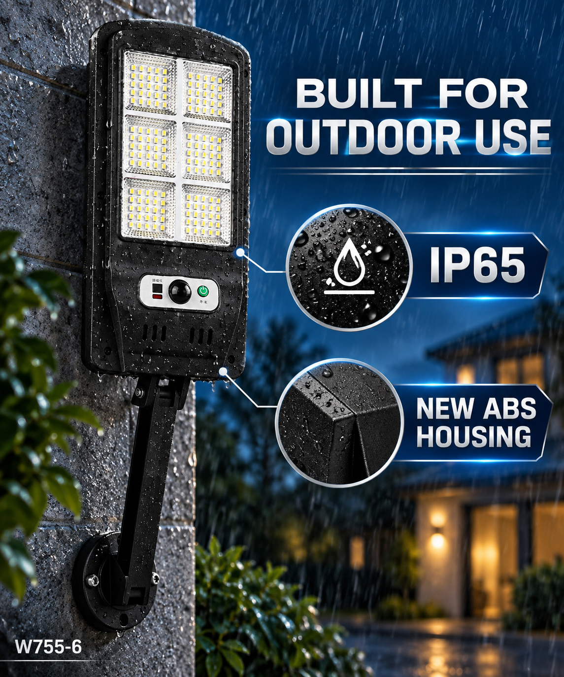 Solar Powered Rechargeable Motion Sensor Waterproof LED Work Light 40W 1500mAh For W755 6 Street photo 3