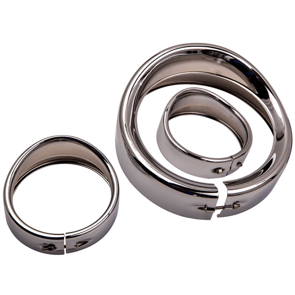 7 Inch Visor Style Headlamp Trim Ring & 4.5 Inch Trim Ring For Street Glide photo 1
