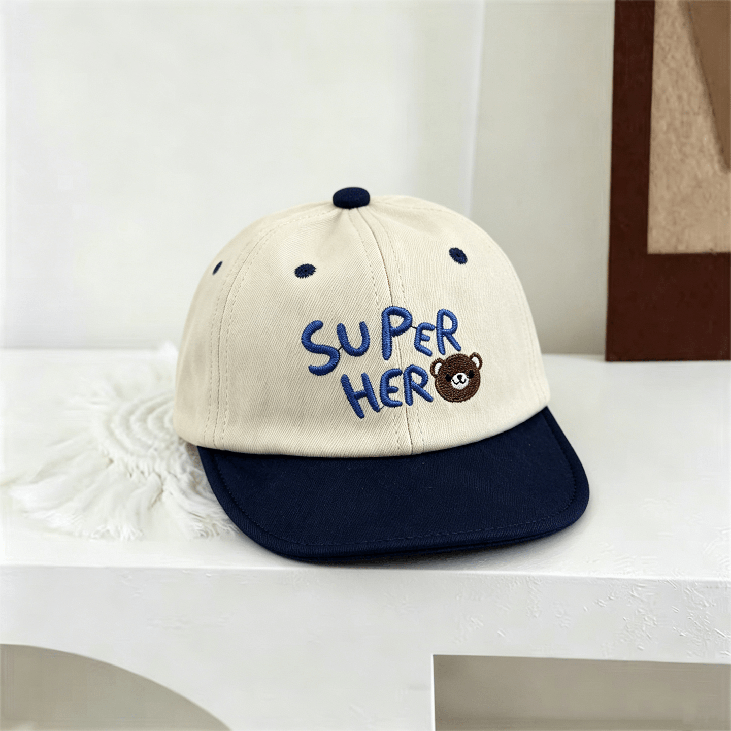 Summer Baby-style Multi-color Letter-stitched Bear-shaped Decorative Baseball Cap With Sun Protection. Fashionable And Cute. Suitable For Outdoor Use. photo 3