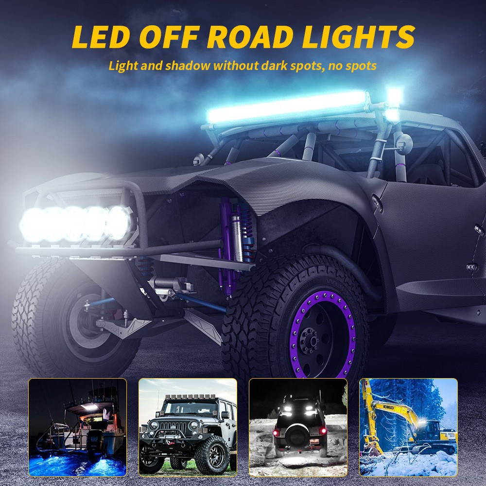 2PCS 4.4 Inch Rectangular Led Work Lights Flood Beam Fit Digger Tractor Digger photo 2