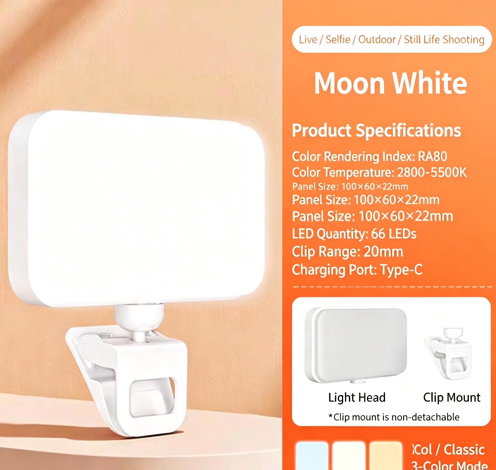 Mini Portable Hand Held LED Fill Light Adjustable Photography Video Lighting Lamp For Phone Live Streaming Food Shooting Outdoor Ambient Fill Lamp photo 3