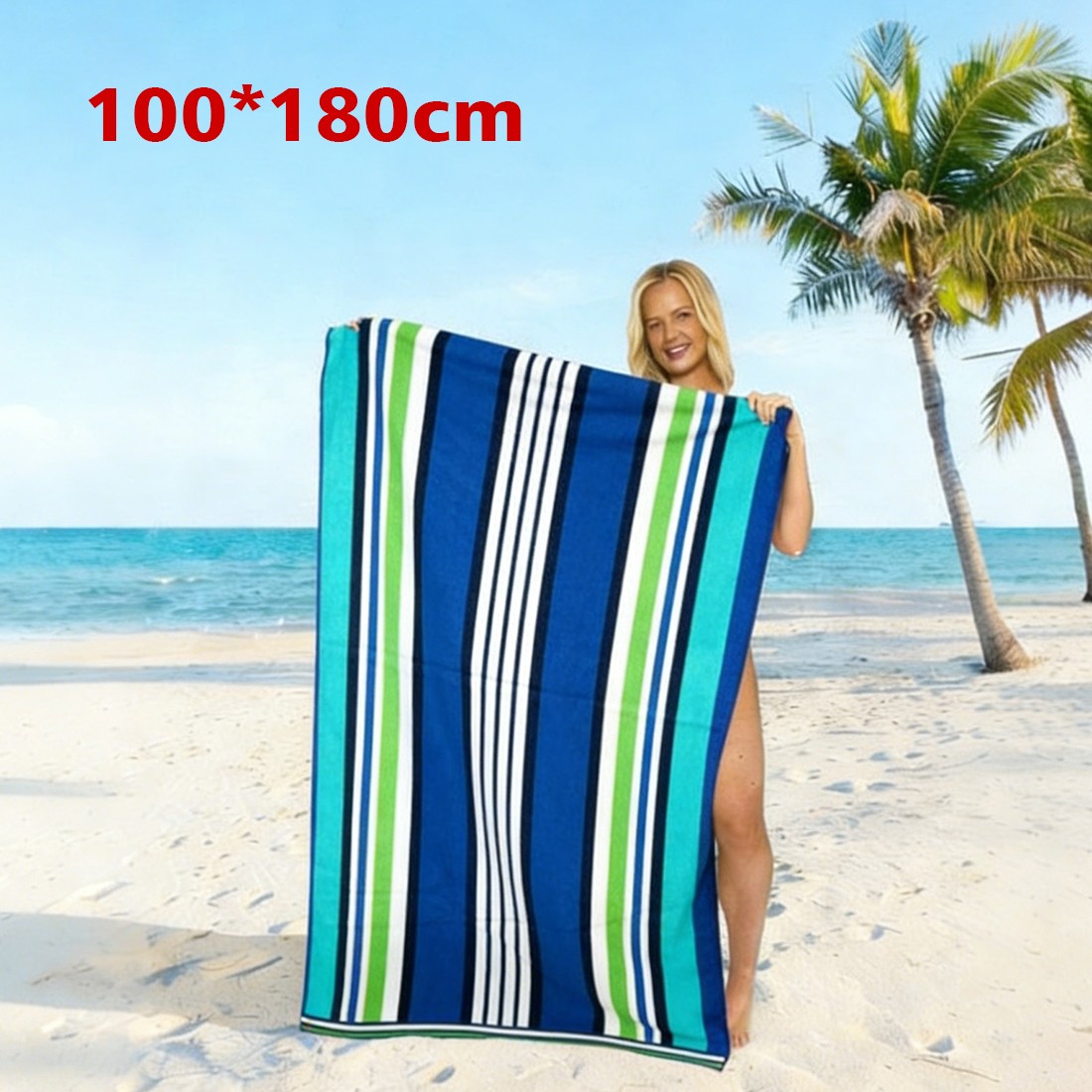 Travel Towel Striped Extra Large Microfibre Lightweight Beach Towel Quick Dry photo 7