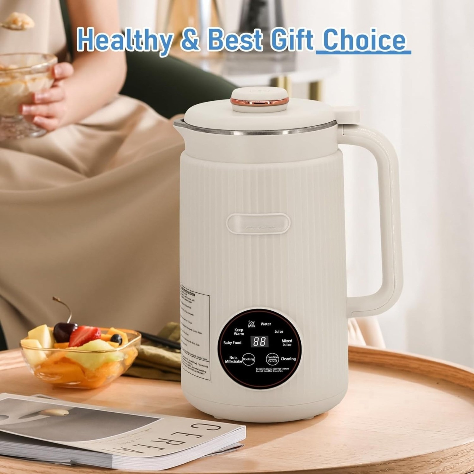 1.2L Nut Milk Maker 8-in-1 Automatic Almond Soy Oat Milk Machine Self Cleaning photo 3