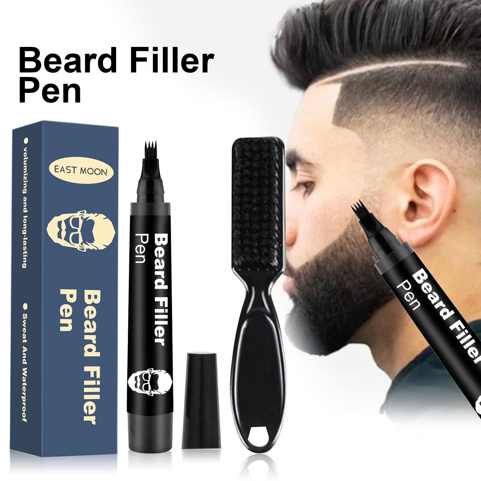Beard Filler Black 1pc  1 Comb Box photo 4