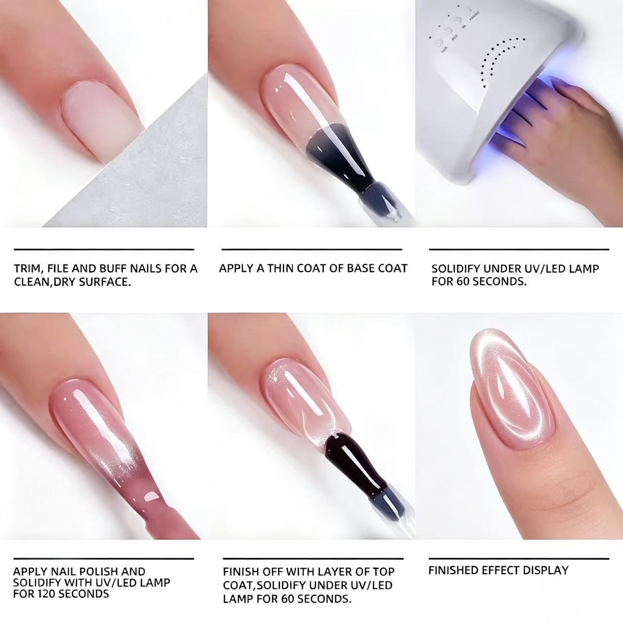 Ms Rainbow Starry Series 02 Cat Eye Gel Polish, 10ml Deep Ocean Blue Magnetic Nail Gel, LED Soak Off Manicure Gel, Shimmer Glitter Nail Varnish For Salon & DIY Nail Art Nail Su photo 4