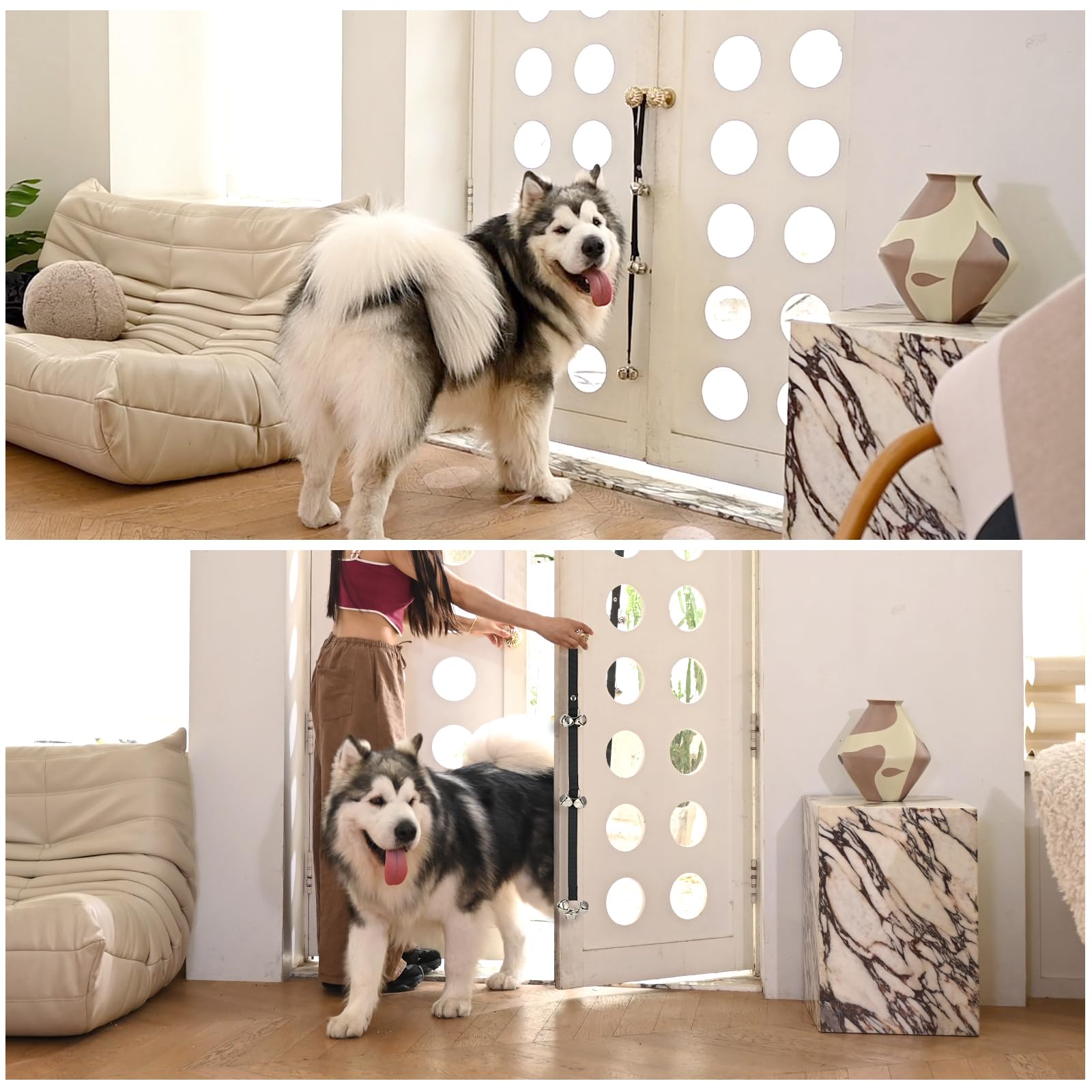 Upgraded Puppy Bells Dog Doorbells For Door Knob  Potty Training  Go Outside-Dog Bells For Puppies Dogs Doggy Doggie Pooch Pet Cat For Dog Lovers-Premium Quality-3 Snaps For Length Adjustment photo 4