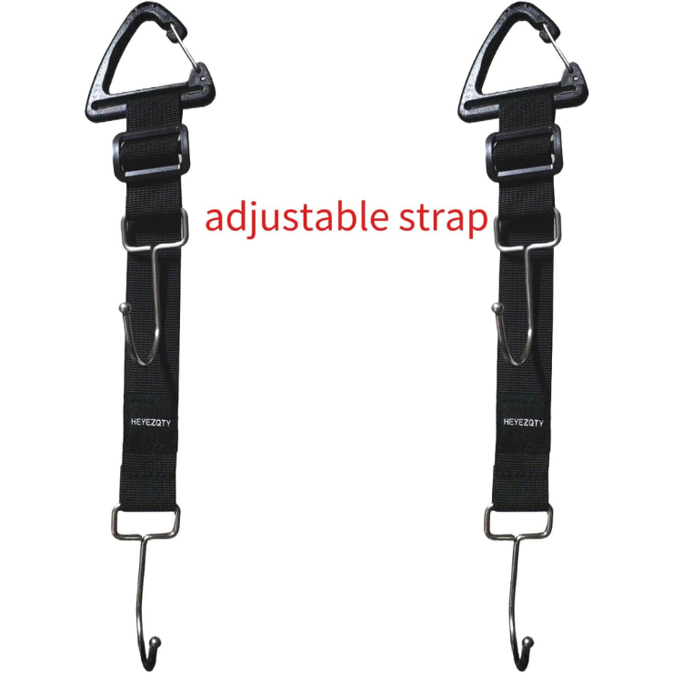 Car Purse Hook Double Hooks 2 Pack Stainless Steel Bag Hanger Holder For Car Headrest Glovebox Hanging Handbag Grocery Bags Backpack Coats Hats Front Seat Back Storage Hook Strap photo 4