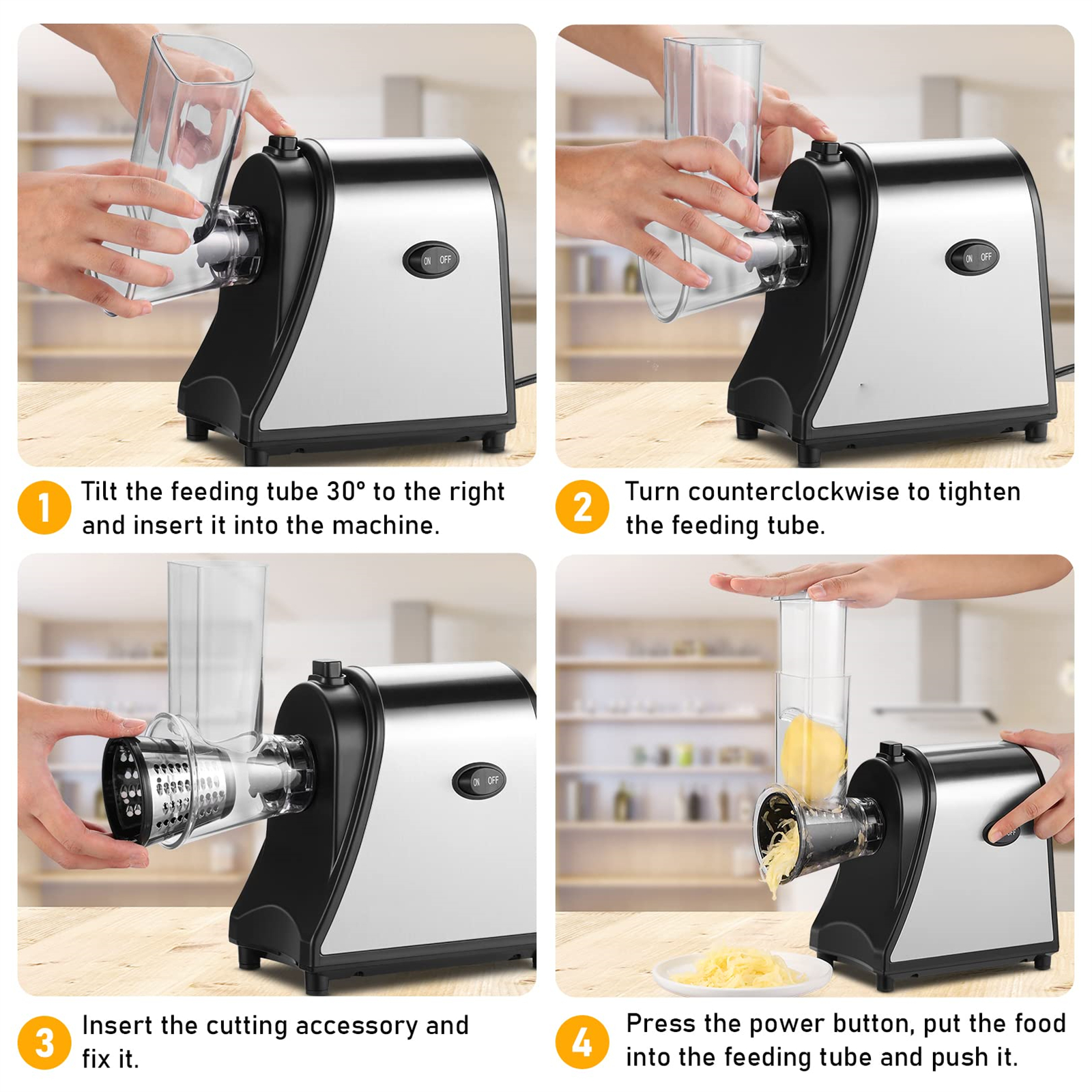 Electric Grater Vegetable Food Rotary Drum Grater Chopper Slicer MAX CUT photo 4