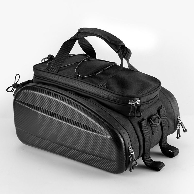 General Bicycle Rear Bag Hard Shell Expandable Bike Pannier Rack Pack Bag photo 4