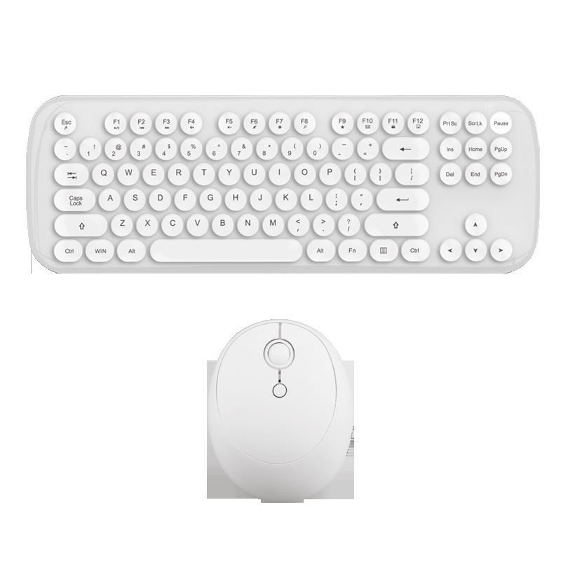 Wireless Keyboard And Mouse Set Girls Color Retro photo 2