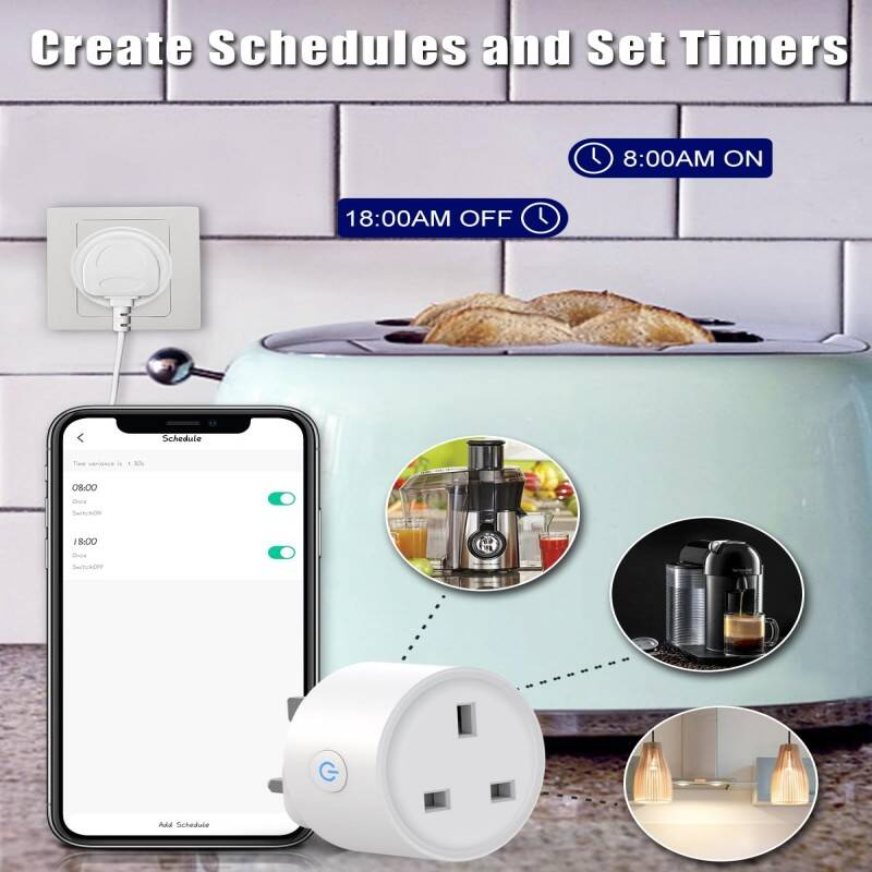 Smart Plug 2 Pack, WiFi Alexa Plug, Voice Control & Timer Plug Scheduling, Energy Monitoring Smart Plugs That Work With Alexa, Smart Plugs With Group Control & Plug Timer, No Hub Required photo 4