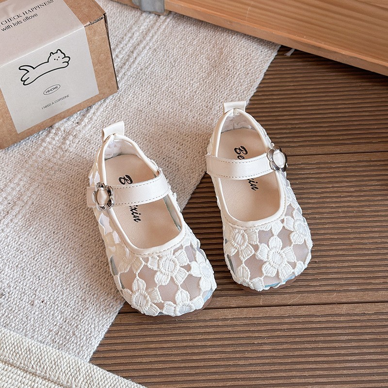 2026 Spring Summer New Girls Mesh Sandals, Kids Breathable Princess Shoes, Casual Loafers Leather Flat Shoes For Little Girls photo 4