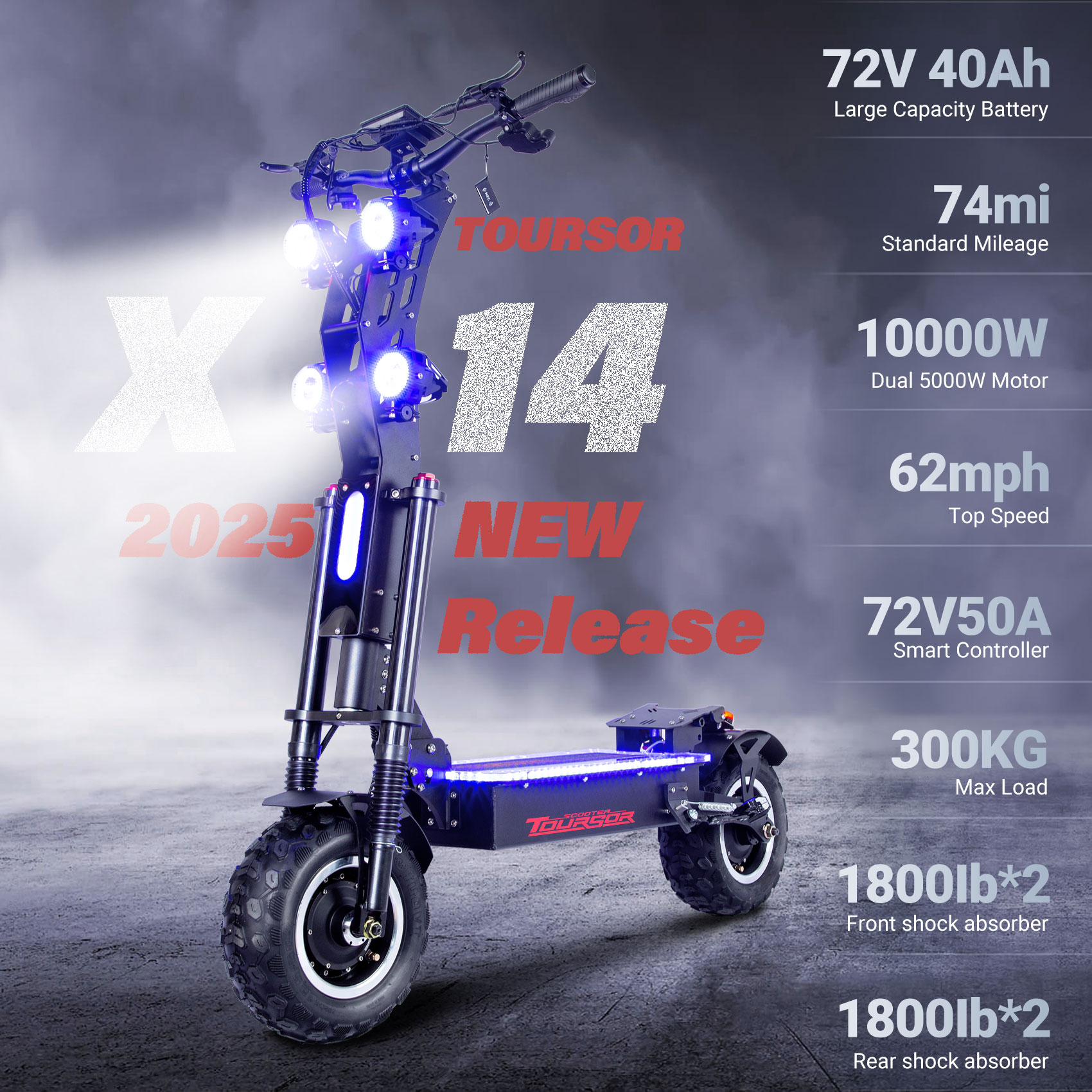 X14 High Power 13 Inches Off-road Wheel 5000W Motor Eletric Scooter photo 6