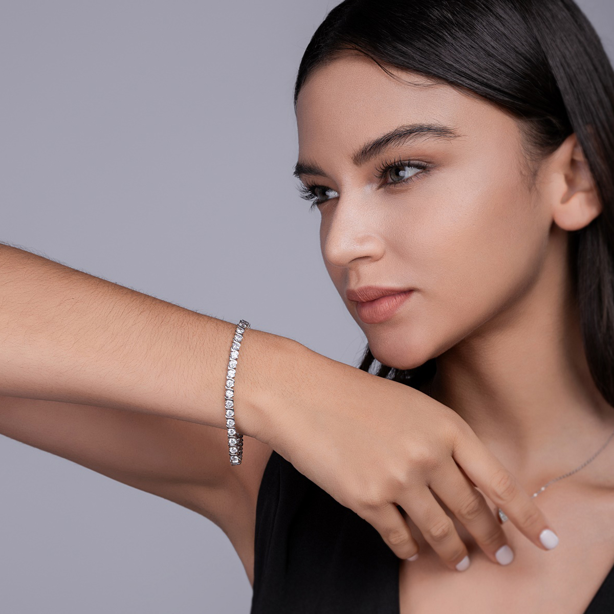 S925 Silver 11.7g Moissanite Tennis Bracelet, 33pcs 0.3ct D VVS1, 16.5&18&19cm, GRA photo 2