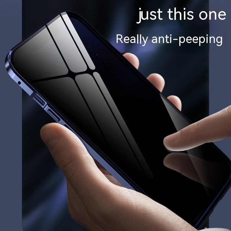 Applicable Magnetic Phone Case Metal Peep-proof Protective Cover photo 1