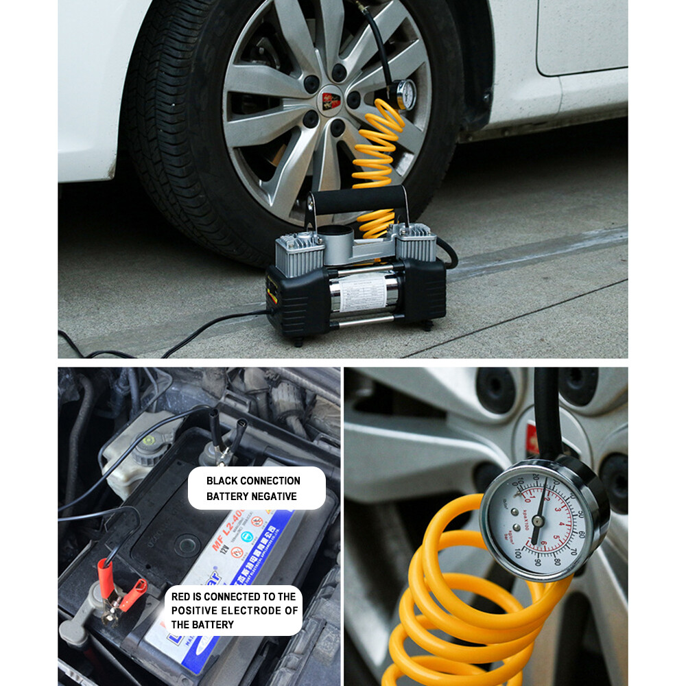HEAVY DUTY 12V Portable Car Air Compressor Auto Tire Pump Tyre Inflator 150 PSI photo 2