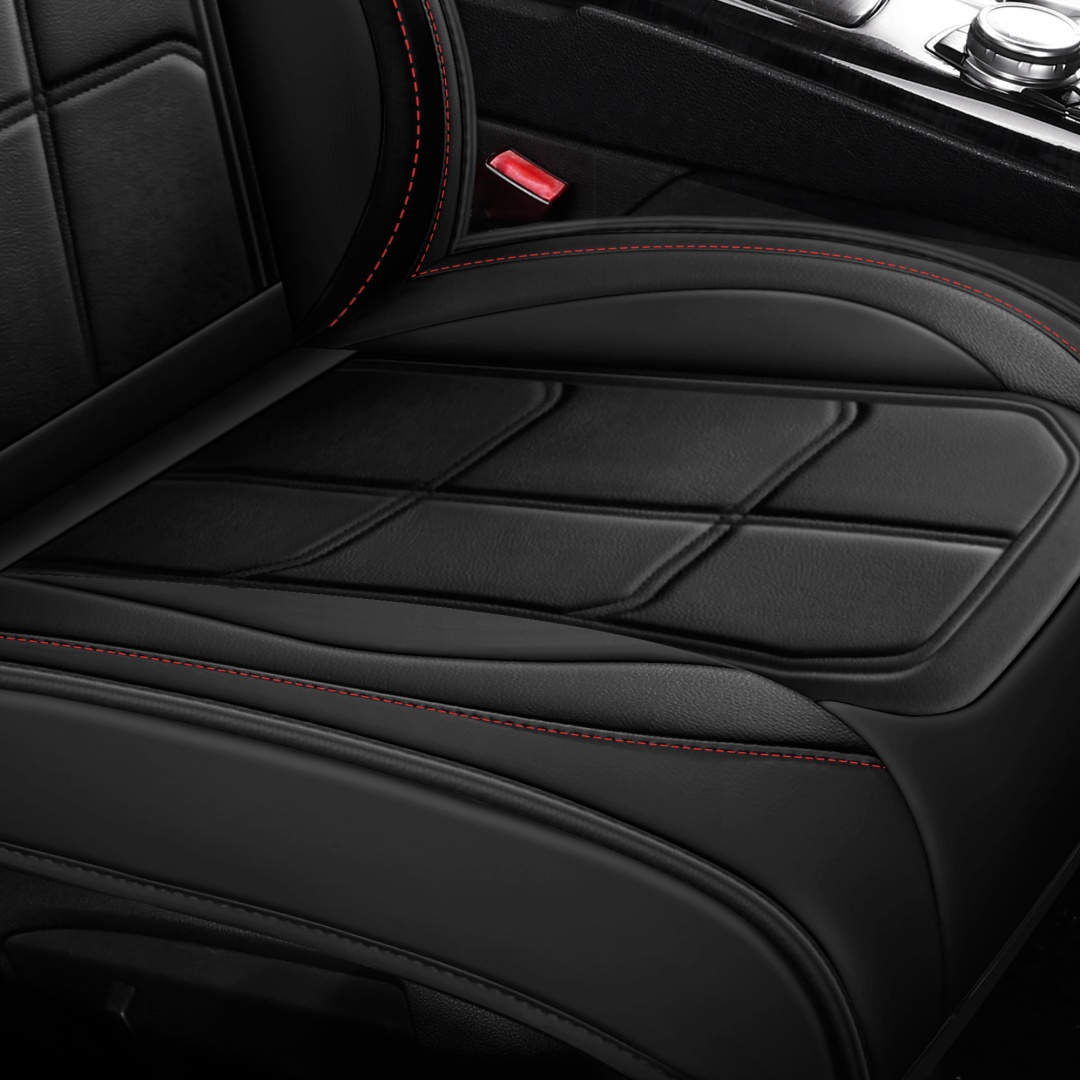 Universal 5 Seats Full Leather Car Seat Covers 8 Optional Colors Wear Resistant Auto Interior Seat Cushion Protectors For Most Vehicles photo 7