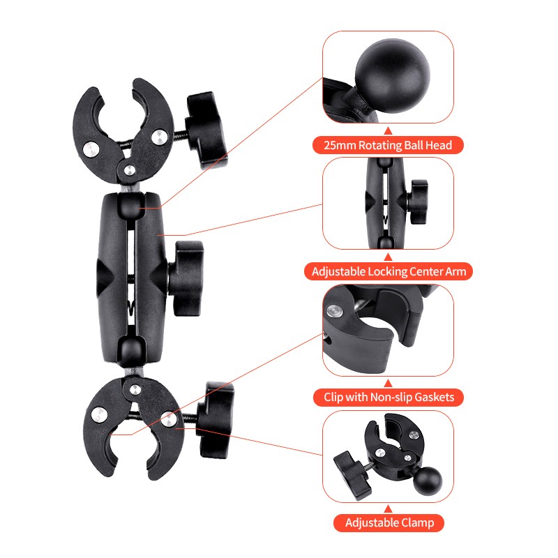 Motorcycle Mount Selfie Stick For Insta360 ONE X X2 X3 X4 X4 Air X5 DJI Osmo 360 photo 3