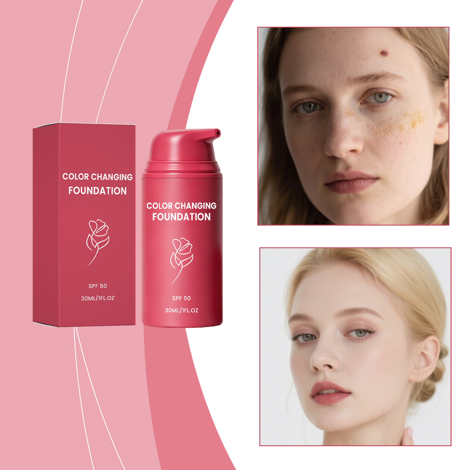 Temperature-adjustable Foundation Liquid  Natural Color 30ml Per Pack photo 7