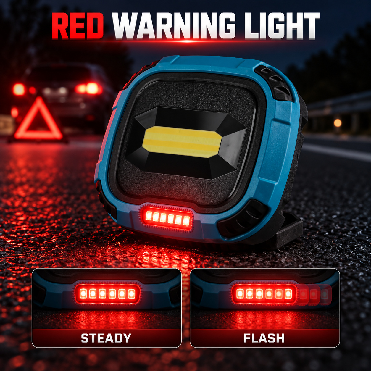 Rechargeable Magnetic Battery Display Type C LED Work Light Base Hanging W895 3 COB Flood photo 2