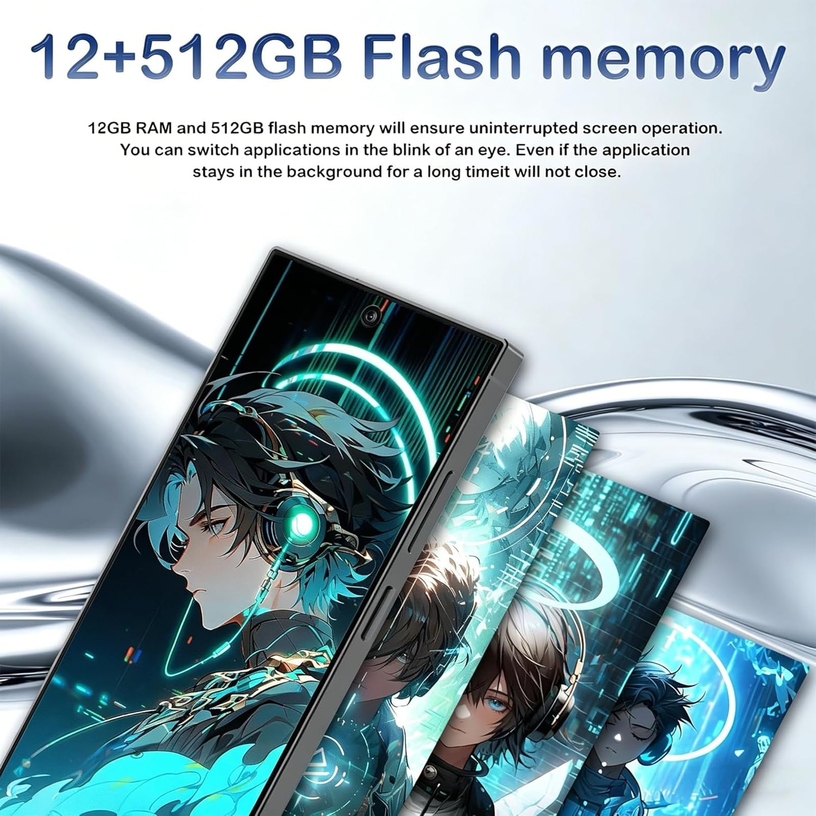C25 Ultra Unlocked Phone With NFC, 12-512GBSmartphone,8000mAh,6.9in  HD Screen,Android 15 Cell Phone,5G-Built In Pen-Dual SIM-Fingerprint Unlock-Face ID photo 4