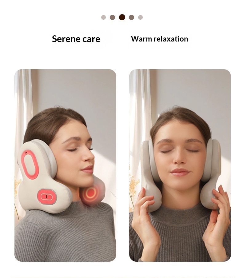Cross-Border Sleep Noise-Canceling Anc Neck Protection And Cervical Massage Pillow, Portable Heating Compress Bluetooth Music Shoulder And Neck U-Shaped Pillow photo 5