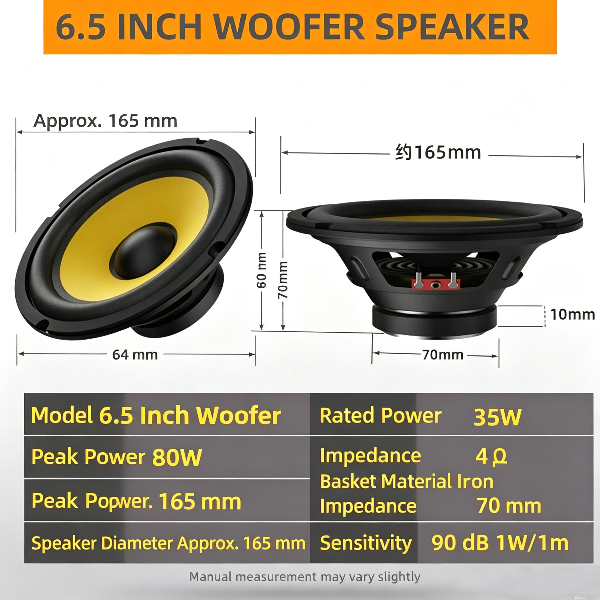 4 5 6.5 8 10 12 Inch Car Subwoofer Speaker  Heavy Bass Audio Loudspeaker For Car Stereo Modification photo 8