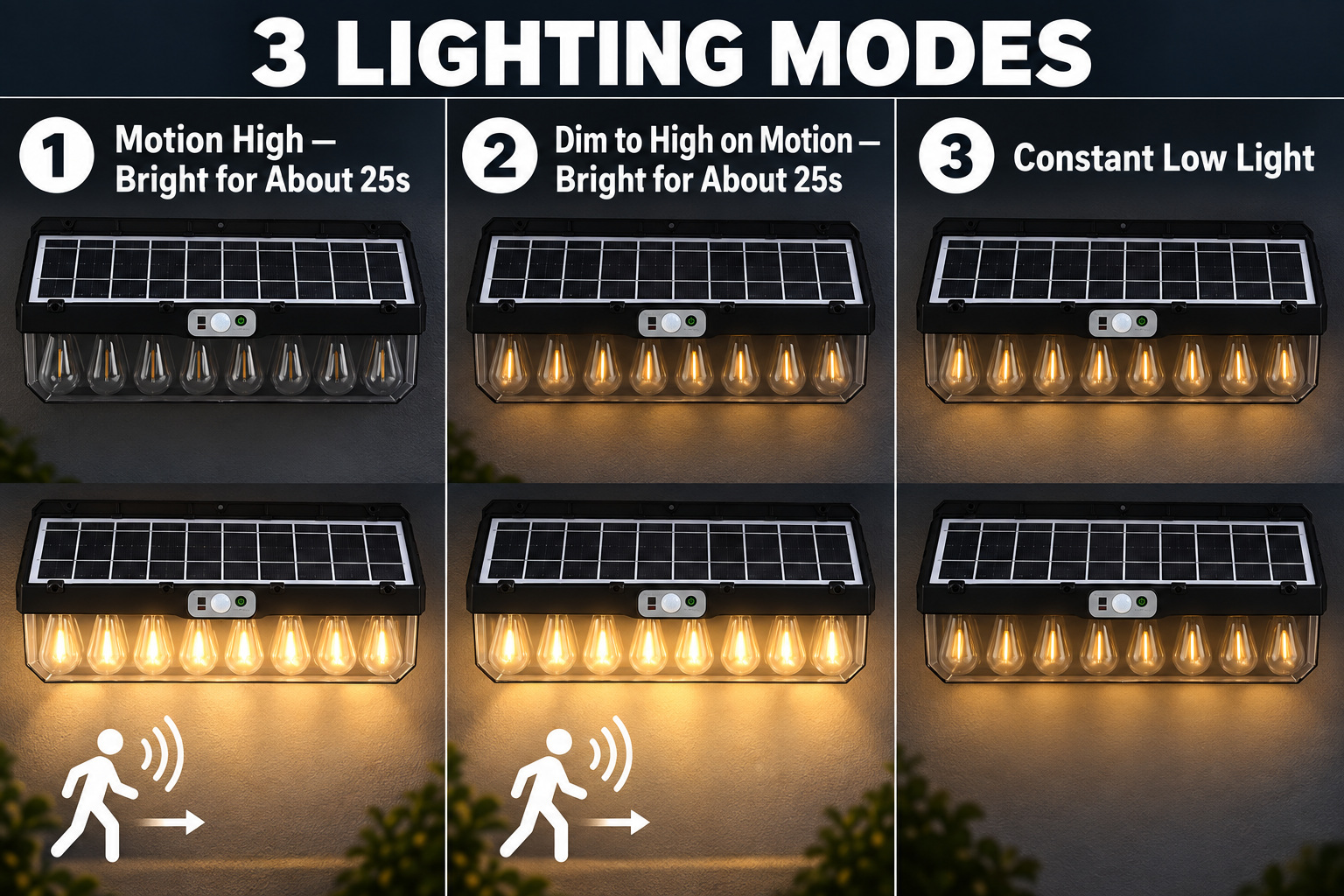 Solar Powered Rechargeable Motion Sensor LED Work Light 4800mAh For Auto W7116 8 4 Hour photo 7