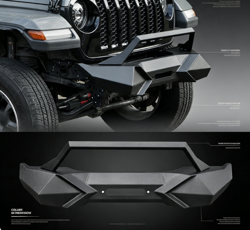 Steel Front Bumper Bull Bar Winch Plate For 2007-2017 Wrangler JK JKU photo 1