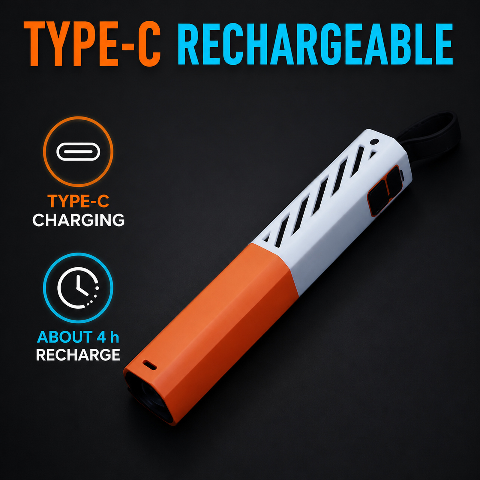 D89 Portable Flashlight Type C Strobe SOS 450lm For Outdoor Factory Supply 1x 18650 Battery photo 4