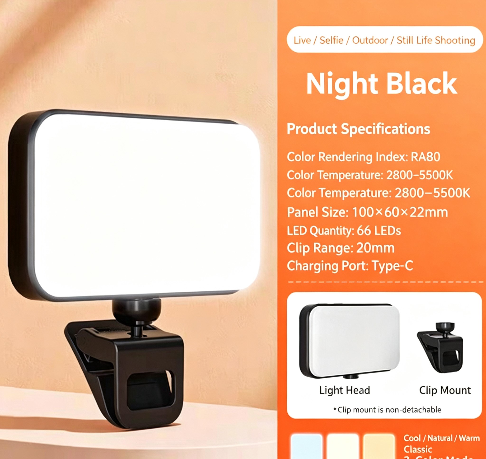 Mini Portable Hand Held LED Fill Light Adjustable Photography Video Lighting Lamp For Phone Live Streaming Food Shooting Outdoor Ambient Fill Lamp photo 6