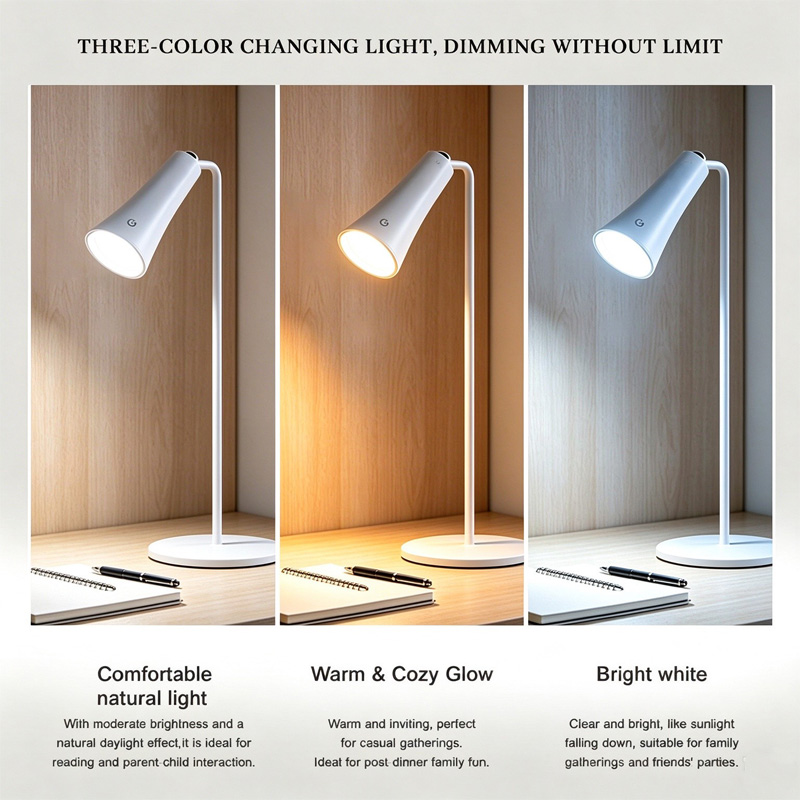4in1 Magnetic LED Desk Lamp, Cordless Wall Mount Light, Portable Flashlight & Night Light, Stepless Dimming, 3 Color Modes, Rechargeable, Eye Care Reading Lamp For Bedroom, Desk, Nail Art photo 4