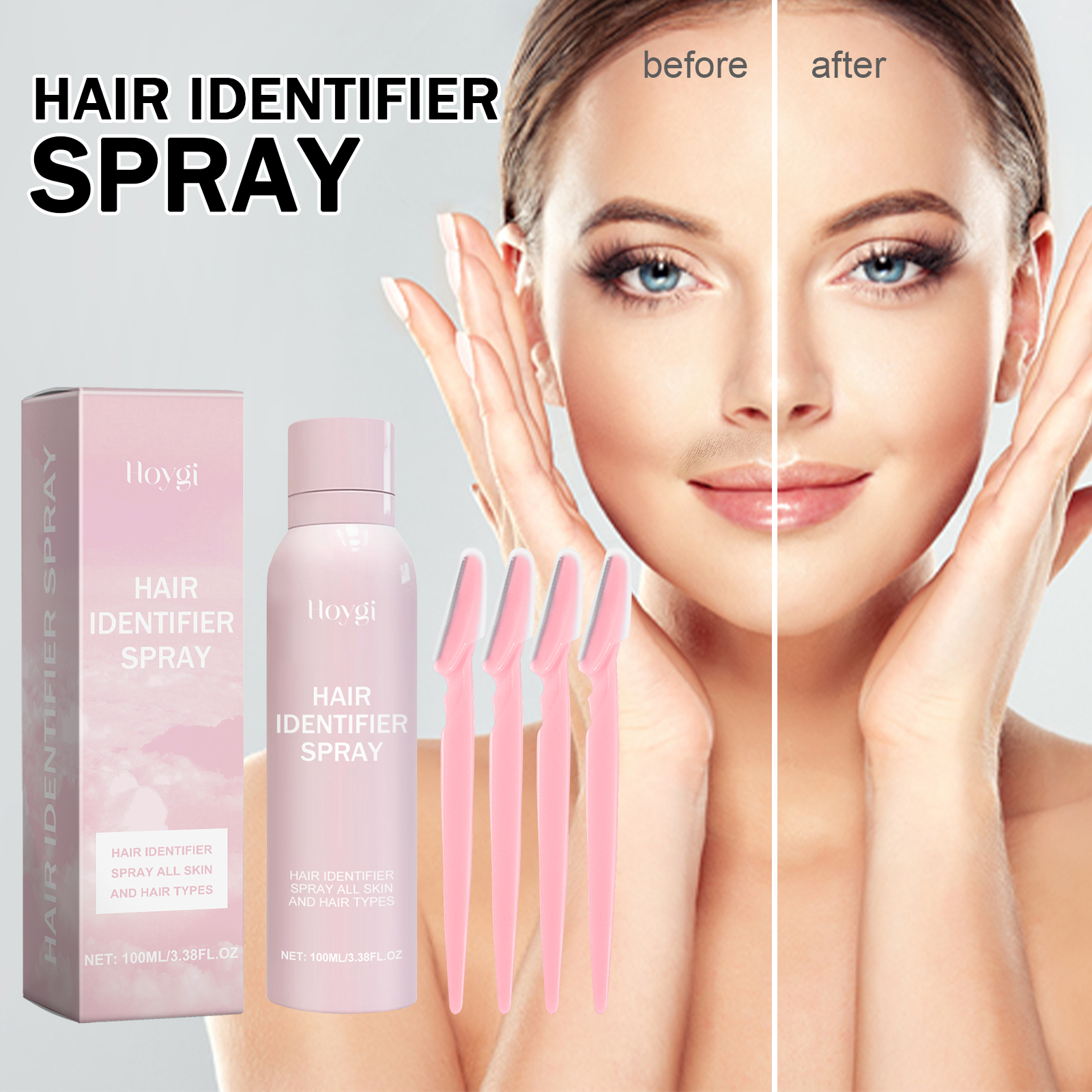 Facial Hair Recognition Spray 1 00ml Bottle-4 Scraper 1Box photo 4